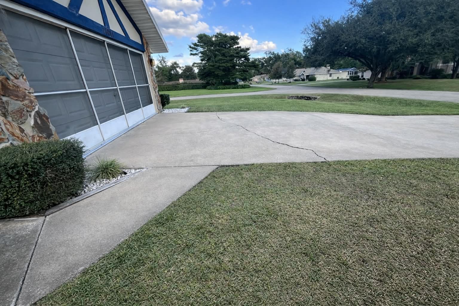 Before and after concrete driveway and walkway lifting projects
