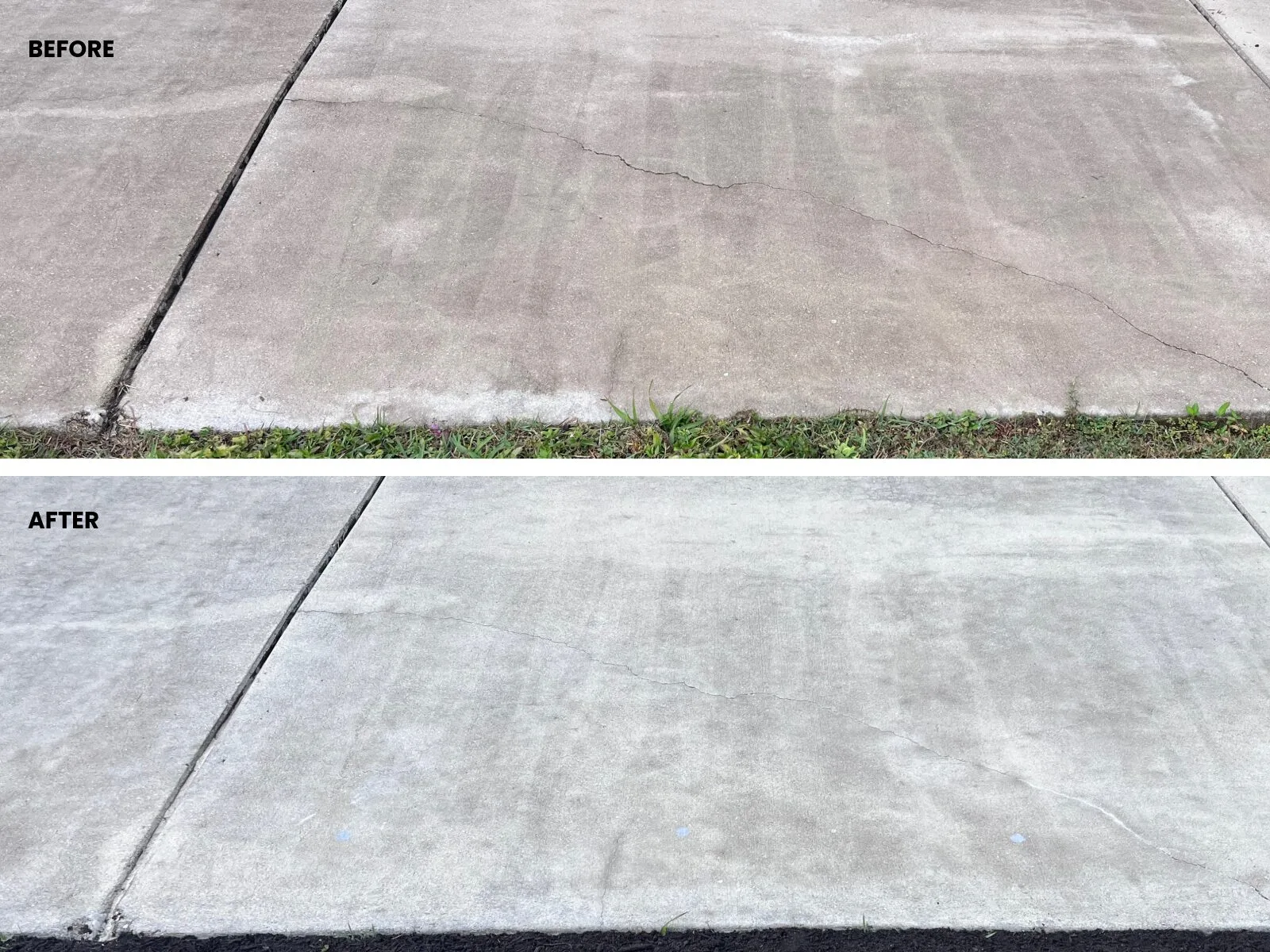 Inverness driveway crack repair before and after