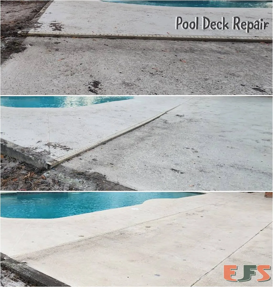 Concrete repair before and after in Crystal River FL