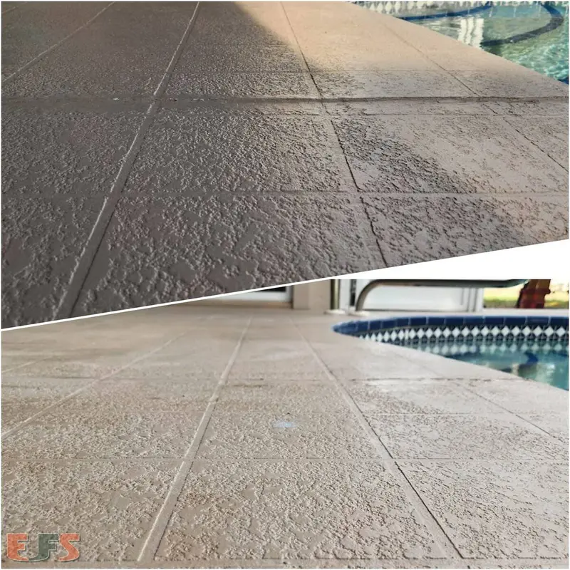 Sunken pool deck raised with polyurethane foam in Tampa Bay