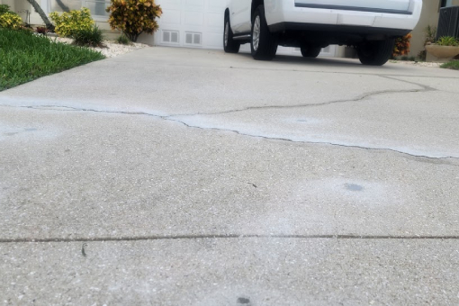 Driveway in Florida After Concrete Was Repaired by a Florida-based Concrete Leveling and Lifting Company